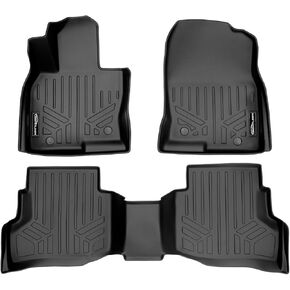 SMARTLINER Custom Fit 2 Row Floor Mats Compatible with Mazda 2016-2021 Mazda CX-9 w/ 2nd Row Bench Seat