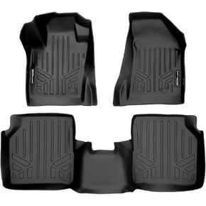 MAXLINER Floor Mats 2 Row Liner Set Black for 2017-2021 Jeep Compass with 1st Row Dual Driver Side Floor Hooks (New Body Style Only)