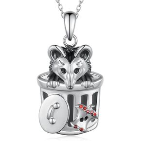 Possum Gifts 925 Sterling Silver Opossum Necklace Cute Animal Possum Jewelry Gifts for Women