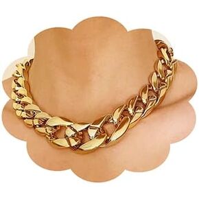 Wiwpar Chunky Choker Necklace Cuban Link Chain Necklace Punk Paperclip Chain Choker Necklace for Women (Style 1)