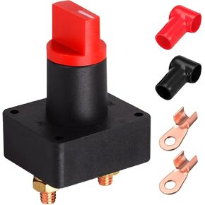 Ampper Battery Disconnect Switch, DC 12-48 V Battery Power Isolator Cut Off Master Switch Kit for Vehicles Motorcycles and More (100A, 2 Pack)