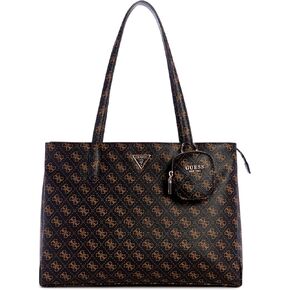 GUESS Power Play Tech Tote, Brown Logo