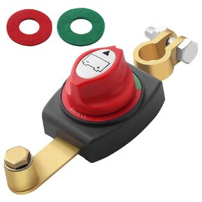 Top Post Battery Disconnect Switch 12V-48V, Car Battery Disconnect Switch Heavy Duty, Battery Cut Off Switch 12V with Anti-Corrosion Pad for Car, Vehicle, Rv, ATV Boat (Negative, On/Off) by XIOGZAXI