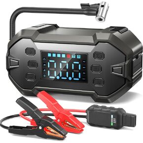 Jump Starter with Air Compressor, 150PSI 3000A Car Jumper Starter Battery Starter (8.0L Gas/8.0L Diesel) with Digital Tire Inflator, 12V Portable Battery Booster Jump Box Pack Air Pump
