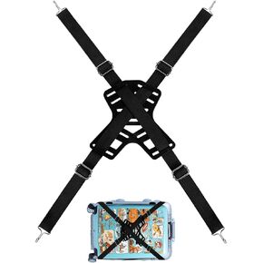 Elastic Bungee Strap, 4-Way Flat Bungee Cord with Hooks Adjustable Tie Down Bungee Cords Luggage Bungee Strap Bike Rack Bungee for Securing Luggage Items