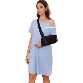 Deyeek Women's Post Shoulder Surgery dress Tear Away Short Sleeve Full Open Side Snap Adaptive Clothing with Pockets