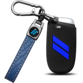 for Dodge Key Fob Cover with Keychain for Dodge Charger Challenger Dart Durango Journey Replacement Remote Control 3 4 5 Buttons Key Fob Shell (Red, 1 PC)