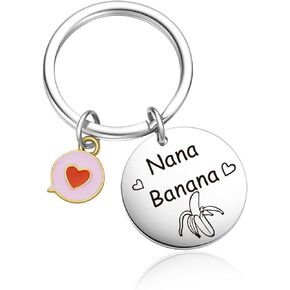 Banana Lover Keychain Grandmother Mothers Day Keychain Yaya Gifts For Women Nana Keychain
