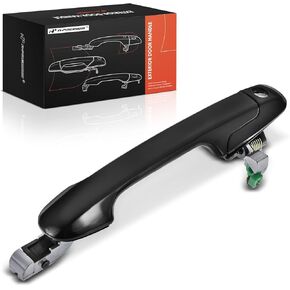 A-Premium Front Right Passenger Side Exterior Door Handle with Keyhole Compatible with Honda Accord 2003 2004 2005 2006 2007, Sedan, Smooth Black, Replace# 72140-SDA-A11