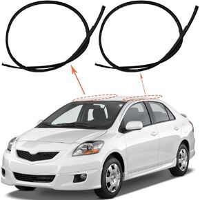 COOL STAR قطعتان من التنقيط الجانبي المتوافق مع Toyota Yaris Sedan 2007 2008 2009 2010 2011 يحل قالب زخرفة السقف محل 75551-52160 75552-52140 الجانب الأيسر والأيمن