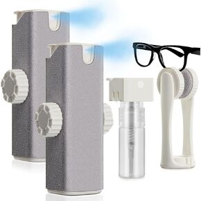2 Pack Glasses Cleaner 5-in-1 Eye Glasses Lens Cleaner Multifunctional Eyeglass Cleaner Kit with Microfiber Cleaning Cloth for Glasses Phone PC Travel