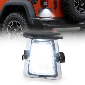 LED License Plate Light Tag Light Compatible with Jeep JK Wrangler 2007-2018 Rear Tag Lamp Replacement Assembly 1-Piece