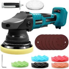 Cordless Buffer Polisher w/ 2× 3.0Ah Batteries, 5 Inch Portable Orbital Polisher Machine , 3 Variable Speed, Car Buffer Waxer Kit for Car Boat Detailing, Polishing, Scratch Removing