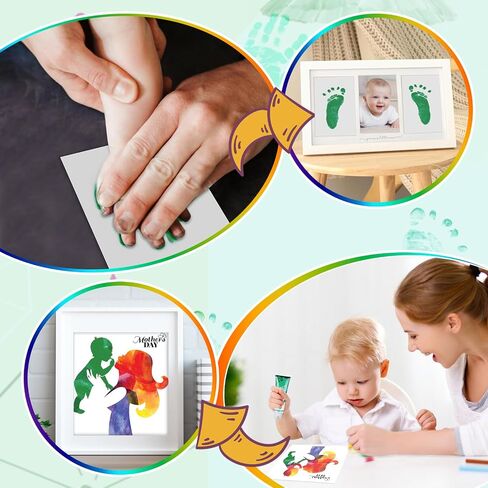 75ml Blue Baby Hand and Footprint Ink Kit, Baby Handprint Footprint Paint, Dog Cat Paw Print Kit, Washable, Non Toxic Acid-Free, Safe Gentle for Home Christmas New Year DIY Keepsake Stamp in Saudi Arabia