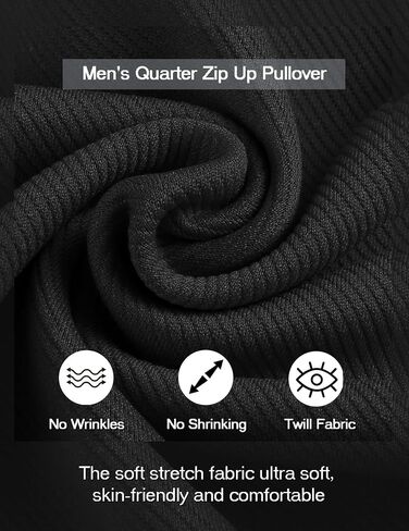 COOFANDY Mens Quarter Zip Pullover Quilted Sweatshirt Long Sleeve Mock Neck Sweater Polo Half Zip Pullover with Pocket in Saudi Arabia