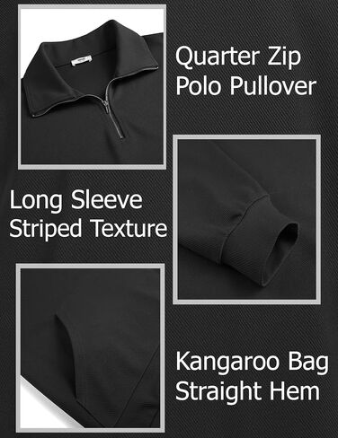 COOFANDY Mens Quarter Zip Pullover Quilted Sweatshirt Long Sleeve Mock Neck Sweater Polo Half Zip Pullover with Pocket in Saudi Arabia