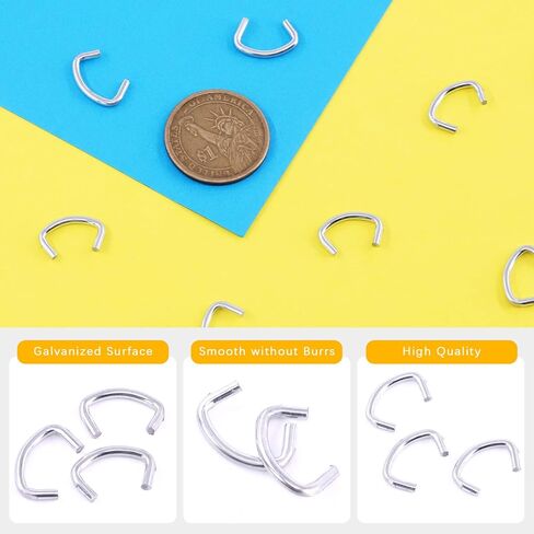 Hilitchi Galvanized Steel Hog Rings for Bungee Shock Cords Animal Pet Cages Bagging Traps Sausage Casing Meat Bags Fencing Railing and More(1/2-1000PCS) in Kuwait