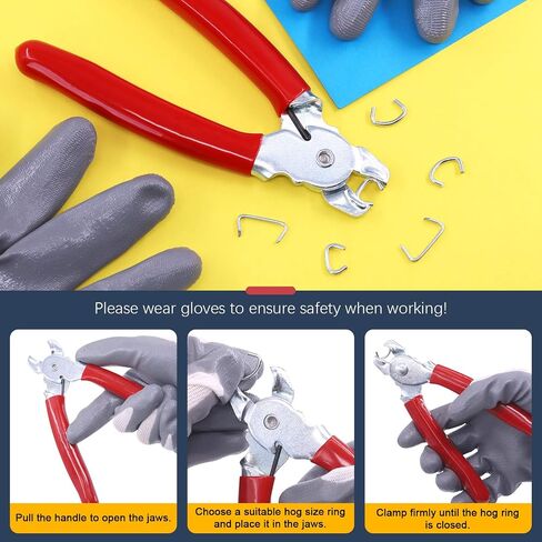 Hilitchi Galvanized Steel Hog Rings for Bungee Shock Cords Animal Pet Cages Bagging Traps Sausage Casing Meat Bags Fencing Railing and More(1/2-1000PCS) in Saudi Arabia