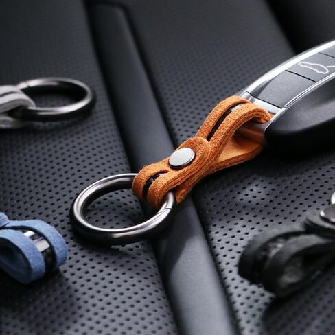 BETTERHUMZ Alcantara Leather Keychain,Carbon Fiber Car Key Case Chain,Car Fob & Home Keys Case Cover Keyrings Accessories in Saudi Arabia