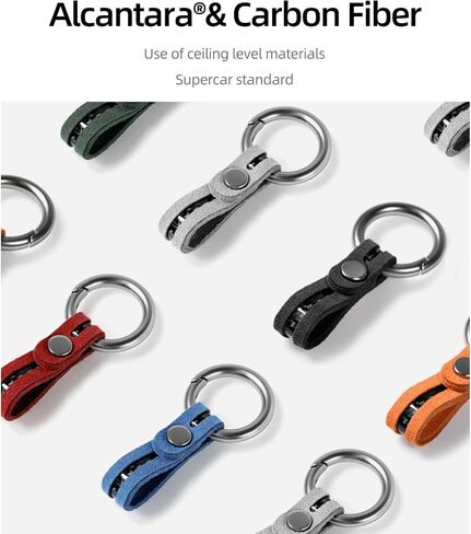 BETTERHUMZ Alcantara Leather Keychain,Carbon Fiber Car Key Case Chain,Car Fob & Home Keys Case Cover Keyrings Accessories in Saudi Arabia