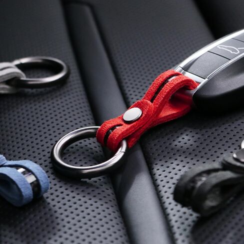 BETTERHUMZ Alcantara Leather Keychain,Carbon Fiber Car Key Case Chain,Car Fob & Home Keys Case Cover Keyrings Accessories in Saudi Arabia