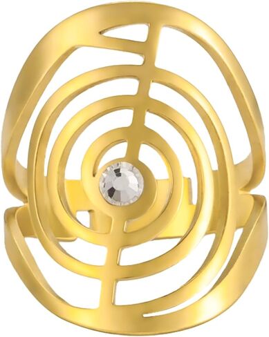 Dreamtimes Cho Ku Rei Reiki Ring Protection Healing Symbol Yoga Rings For Women Sacred Geometry Stainless Steel Energy Yoga Power Ring Sacred Geometry Amulet in Saudi Arabia