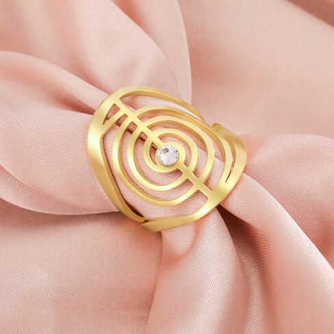 Dreamtimes Cho Ku Rei Reiki Ring Protection Healing Symbol Yoga Rings For Women Sacred Geometry Stainless Steel Energy Yoga Power Ring Sacred Geometry Amulet in Saudi Arabia