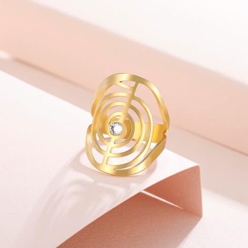 Dreamtimes Cho Ku Rei Reiki Ring Protection Healing Symbol Yoga Rings For Women Sacred Geometry Stainless Steel Energy Yoga Power Ring Sacred Geometry Amulet in Saudi Arabia