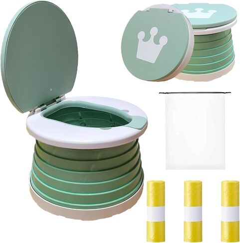 Travel Potty for Toddler, Portable and Foldable Toilet, Apply to Seat Emergency Toilet for Car, Camping, Outdoor, Indoor (grey, large) in Kuwait