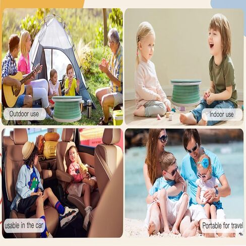 Travel Potty for Toddler, Portable and Foldable Toilet, Apply to Seat Emergency Toilet for Car, Camping, Outdoor, Indoor (grey, large) in Kuwait