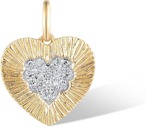 Santuzza 10K Yellow Solid Gold Miracle Plate Genuine Diamond Dainty Pendant Without Chain for Women in Saudi Arabia
