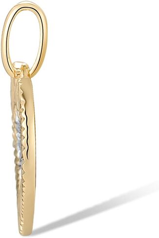 Santuzza 10K Yellow Solid Gold Miracle Plate Genuine Diamond Dainty Pendant Without Chain for Women in Saudi Arabia