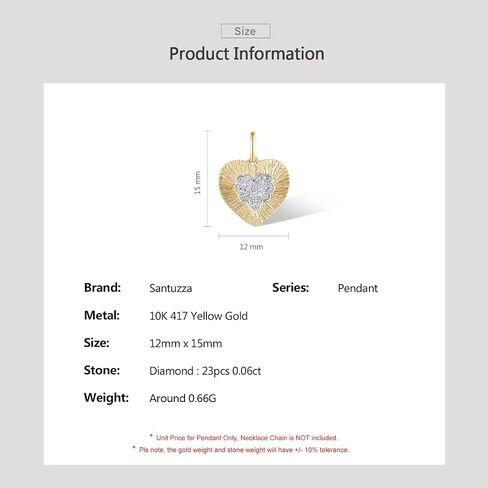 Santuzza 10K Yellow Solid Gold Miracle Plate Genuine Diamond Dainty Pendant Without Chain for Women in Saudi Arabia