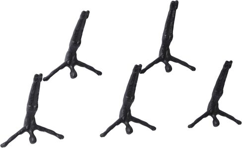 The Novogratz Aluminum Metal People Home Wall Decor Divers Wall Sculpture, Set of 5 Wall Art 9"W, 10"H, Gray in Saudi Arabia