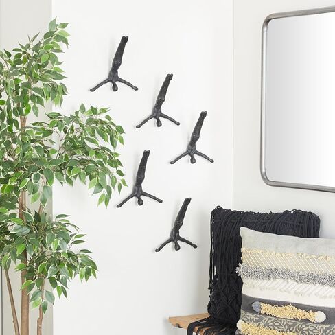 The Novogratz Aluminum Metal People Home Wall Decor Divers Wall Sculpture, Set of 5 Wall Art 9"W, 10"H, Gray in Saudi Arabia
