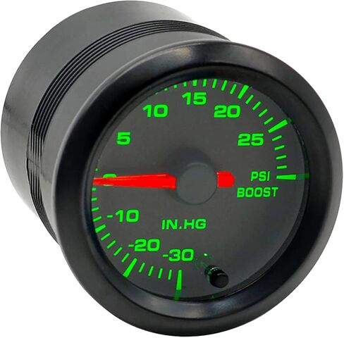 2-1/16 بوصة 52 مم مجموعة قياس التربو/الفراغ 30 رطل لكل بوصة مربعة مؤشر 7 ألوان وشاشة LED مناسبة لشاحنة السيارة بقرص أسود - عدسة شفافة in Kuwait