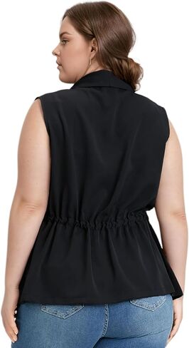Women's Plus Size Vest Sleeveless Casual Long Cardigan Vests in Saudi Arabia