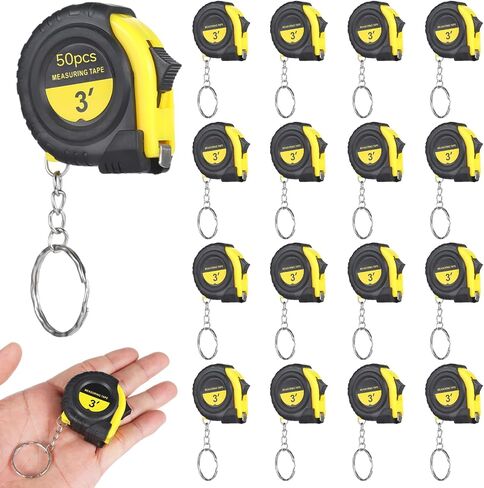 80 PCS Small Tape Measure Keychains, 3 Ft Measuring Range Mini Retractable Measuring Tape Key Chains, Pocket Portable Measurement Tape Bulk in 4 Colors for Favors Birthday Gift Daily in Saudi Arabia