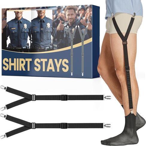 Adjustable Shirt Stays for Men - Non-Slip Shirt Tucker for Police, Military, and Professional Use in Saudi Arabia