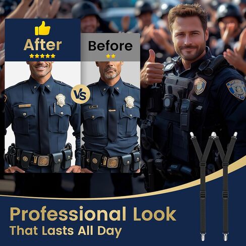 Adjustable Shirt Stays for Men - Non-Slip Shirt Tucker for Police, Military, and Professional Use in Saudi Arabia