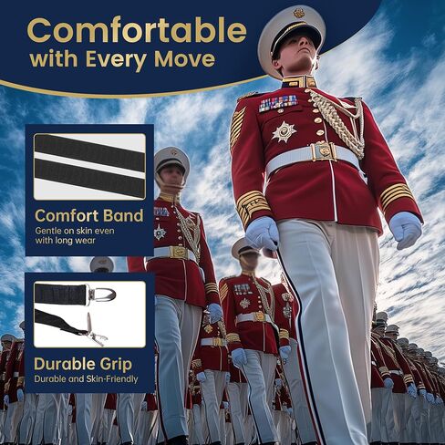 Adjustable Shirt Stays for Men - Non-Slip Shirt Tucker for Police, Military, and Professional Use in Saudi Arabia