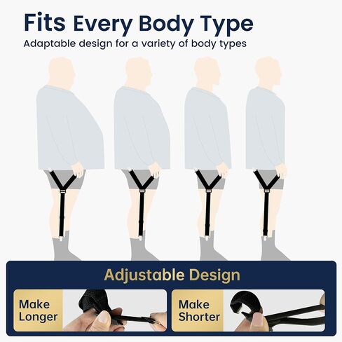 Adjustable Shirt Stays for Men - Non-Slip Shirt Tucker for Police, Military, and Professional Use in Saudi Arabia