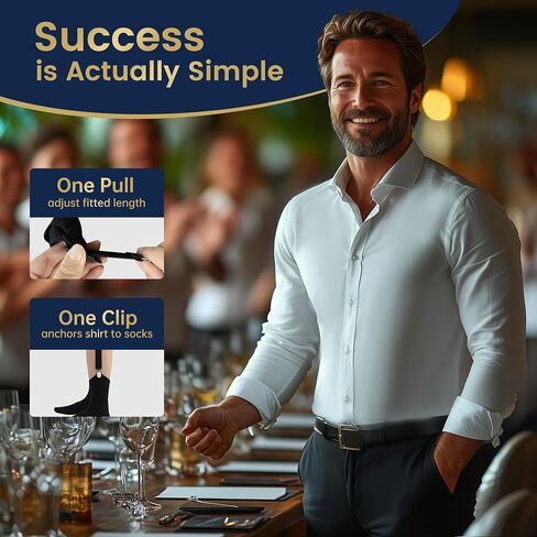 Adjustable Shirt Stays for Men - Non-Slip Shirt Tucker for Police, Military, and Professional Use in Saudi Arabia