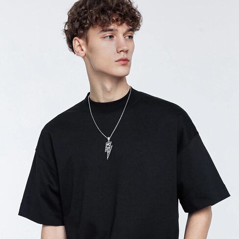 الجمجمة البرق قلادة 316L الفولاذ المقاوم للصدأ البرق قلادة خمر الجمجمة قلادة مجوهرات هدايا عيد الميلاد للرجال in Kuwait