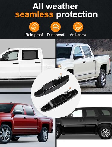 مقبض باب Avsty لسيارة Chevy Silverado Suburban Tahoe Avalanche GMC Sierra 1500 2500 3500 Yukon Cadillac Escalade 2008 2009 2010 2011 2012 2013 2014 شيفروليه لاتش للسائق الأمامي والركاب حزمة من 2 in Kuwait