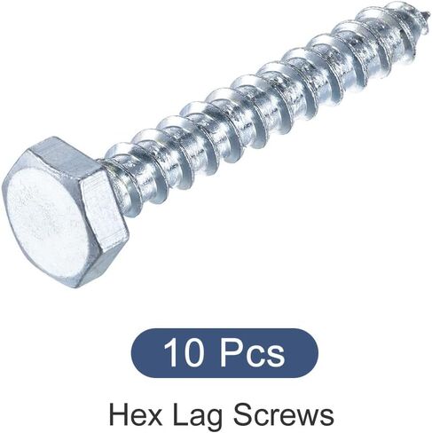 METALLIXITY Hex Lag Screws (M8x60mm)25Pcs, Carbon Steel Self-Tapping Wood Bolts - for Household Applications in Saudi Arabia