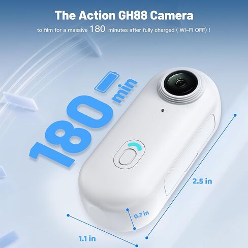 128GB FHD 1080P Mini Body Camera, Wearable Action Body Cam, Thumb Size Hands Free Recording Body Worn Camera, Premium Portable Camcorder Mount Anywhere for Work, Travel, Pet Walking (Black) in Kuwait