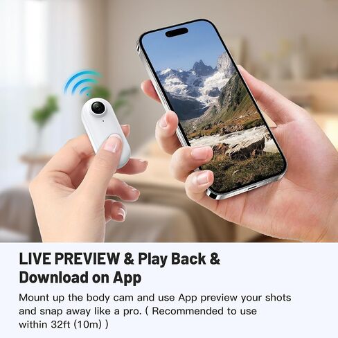 128GB FHD 1080P Mini Body Camera, Wearable Action Body Cam, Thumb Size Hands Free Recording Body Worn Camera, Premium Portable Camcorder Mount Anywhere for Work, Travel, Pet Walking (Black) in Kuwait
