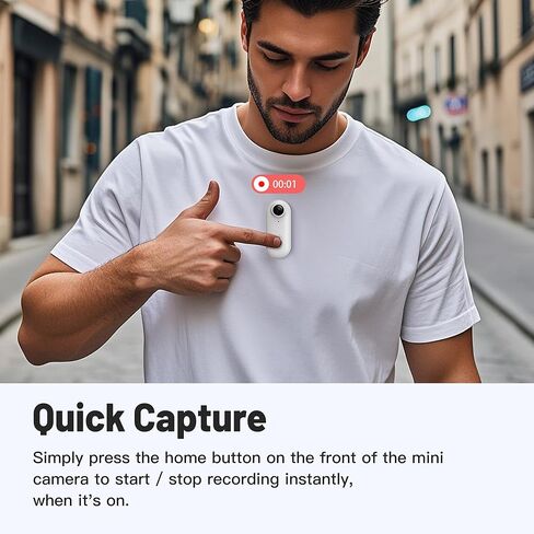 128GB FHD 1080P Mini Body Camera, Wearable Action Body Cam, Thumb Size Hands Free Recording Body Worn Camera, Premium Portable Camcorder Mount Anywhere for Work, Travel, Pet Walking (Black) in Kuwait