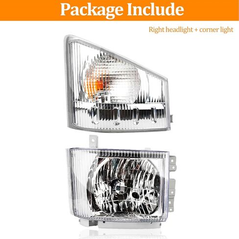 OLLEN Headlight & Corner Lamp Assembly, Compatible with ISUZU ELF NPR NPR-HD NQR NRR 2008-2020, Left Driver Side(Headlight & Corner Light) in Kuwait